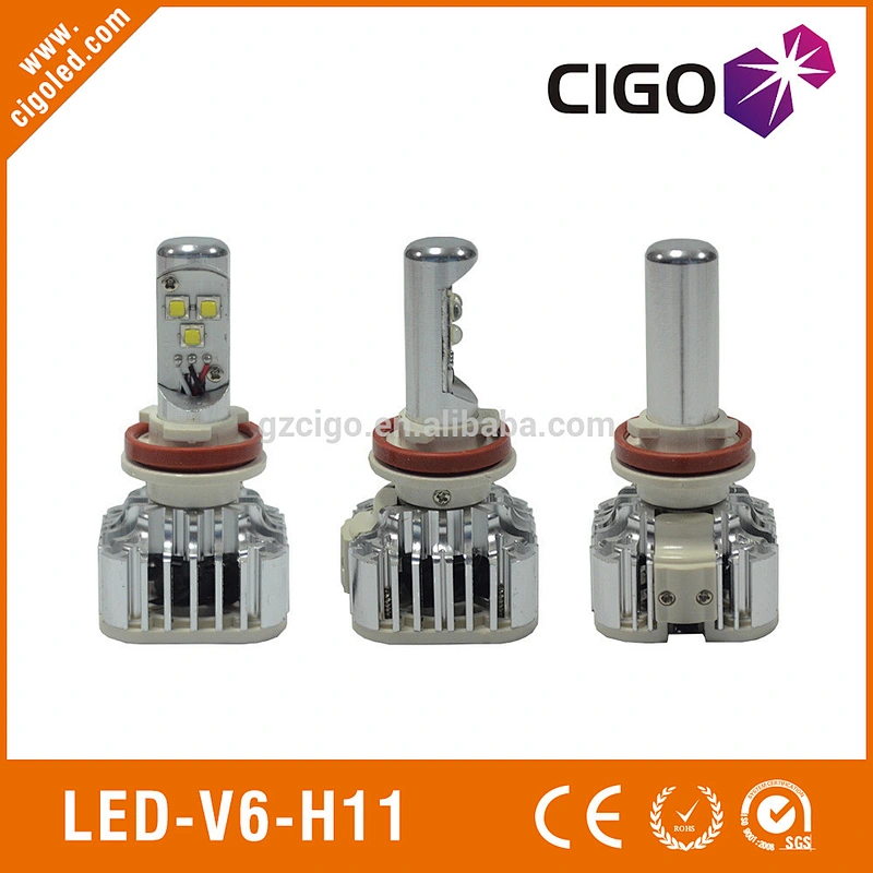 LED-V6-H11 car head lights 12-24V h11 led headlight bulbs 30W h11 led low beam bulb