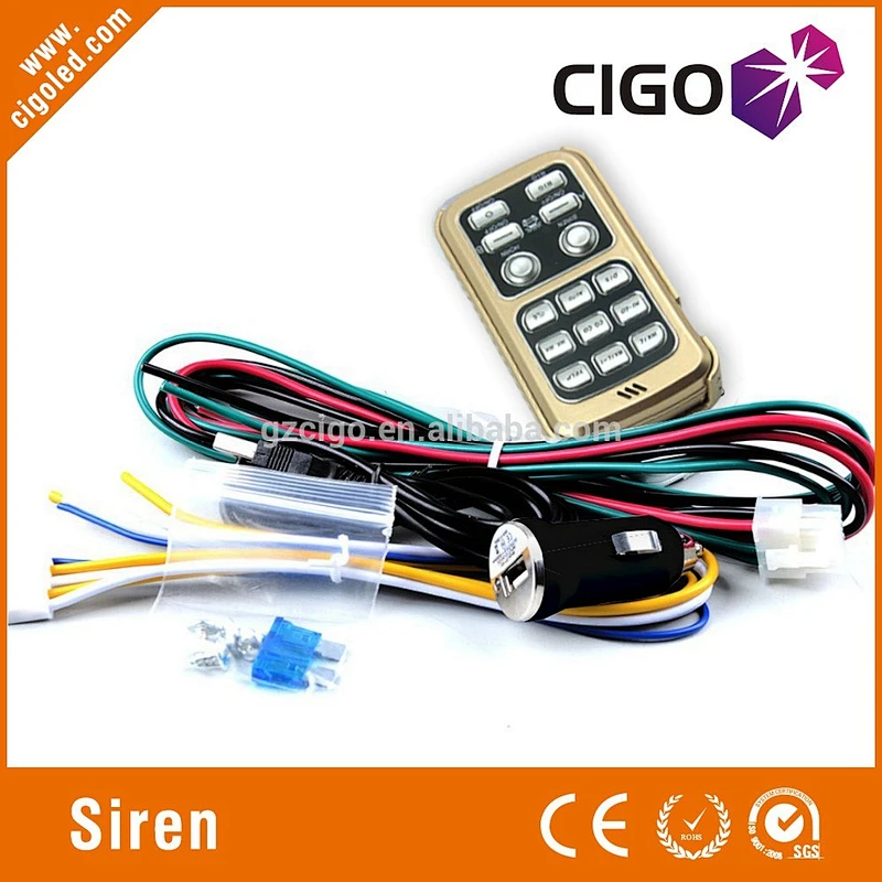 Hot sell car alarm siren X5 18 Tones 12V 200W police Wireless remote control police siren horn