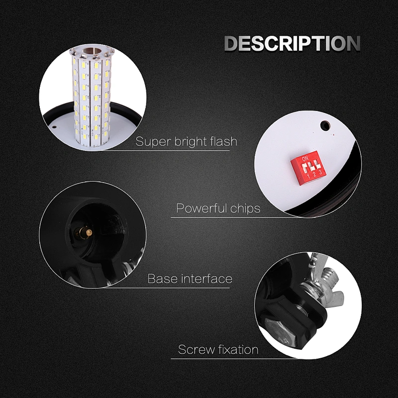 LED-03L-4  Amber LED 80-5730 led strobe rotating warning beacon light  With Support  For Crane