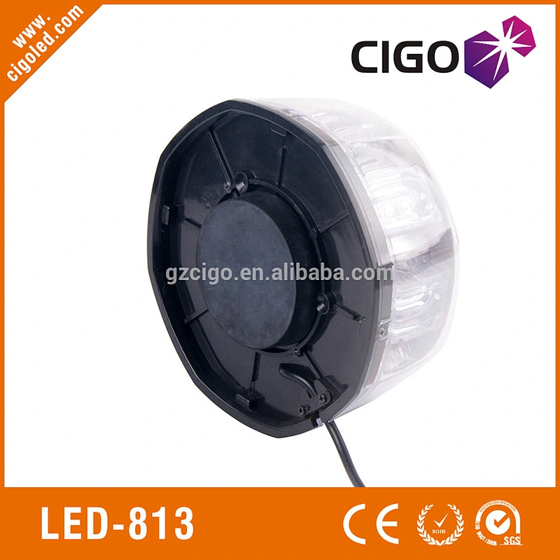 LED-813 vehicle safety strobe lights 12V round roof mounted amber flashing lights 24W led flashing lights for vehicles