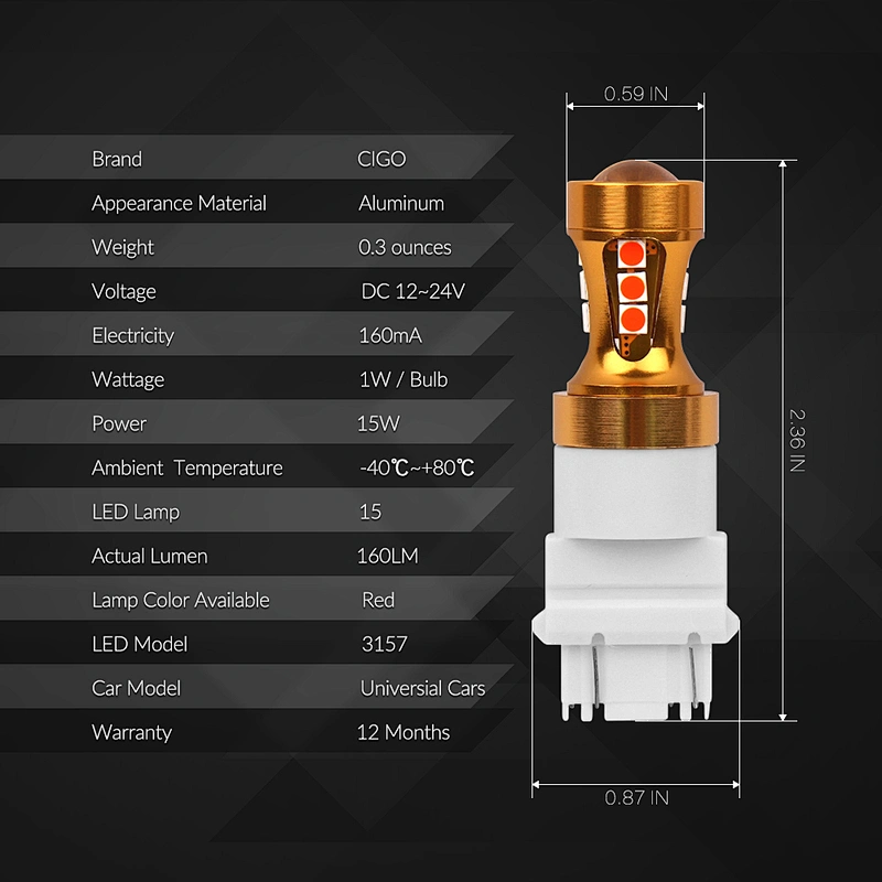 T25-15SMD-3030-CANBUS 3157 Led DC 12-24V 3157 Led Bule