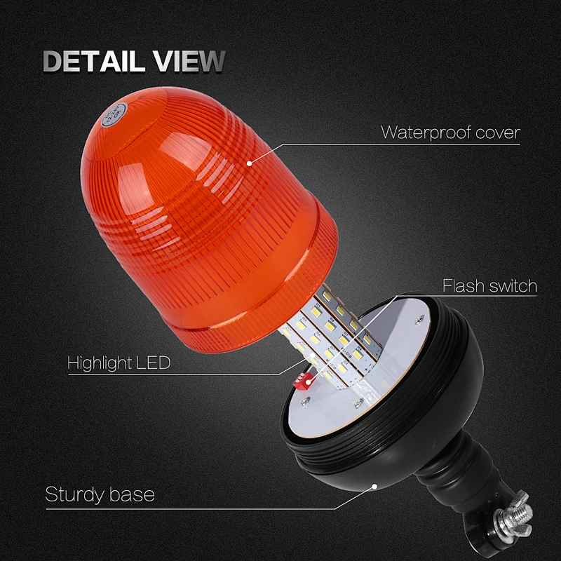 LED-03L-4  Amber LED 80-5730 led strobe rotating warning beacon light  With Support  For Crane
