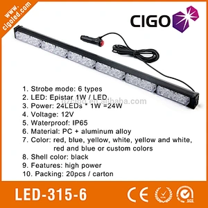 Waterproof LED-315-6 red led emergency vehicle light bar bright led emergency strobe lights
