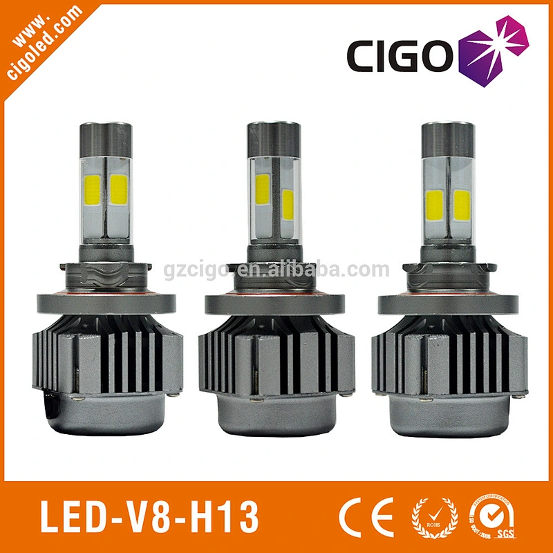 LED-V8-H13 white headlights 12-24V high intensity headlights 40W auto led light kits