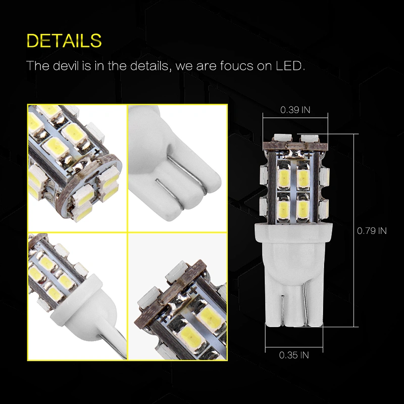 T10-20SMD-2835 t10 12v led bulb t10 194 led car bulb