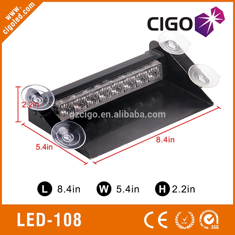 LED-108 blue emergency vehicle lights hight led power 8W or 24W led hazard lights for vehicles 10 modes police led