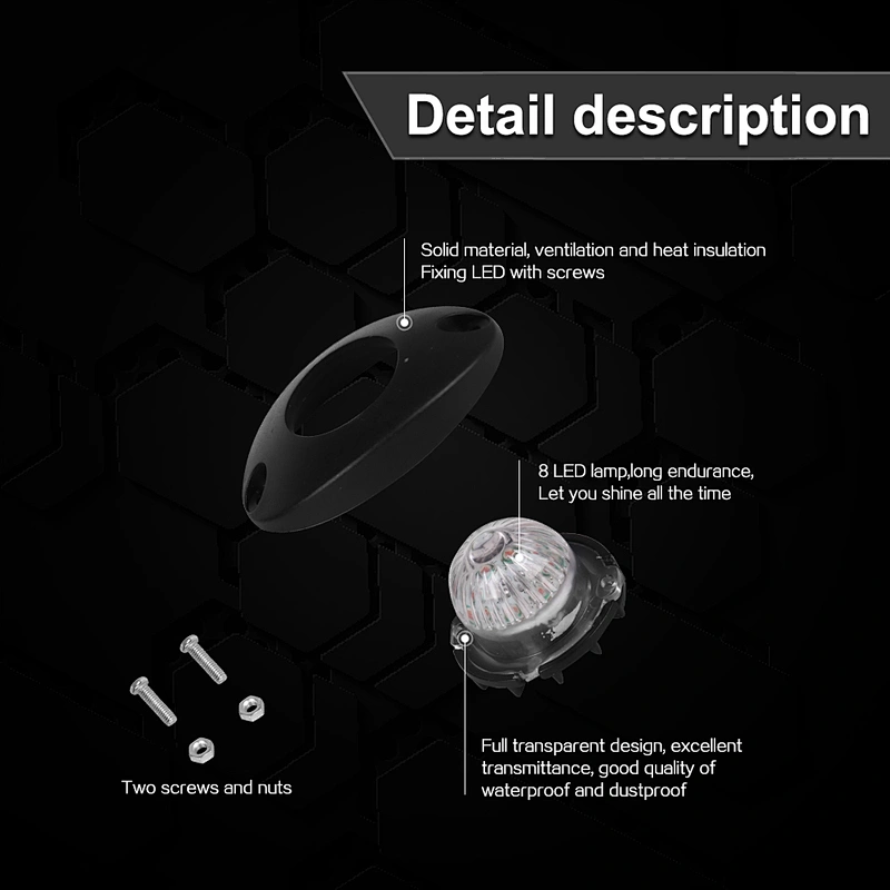 DC12V 24V White Amber Color LED lighthead Auto Hideaway Warning Light