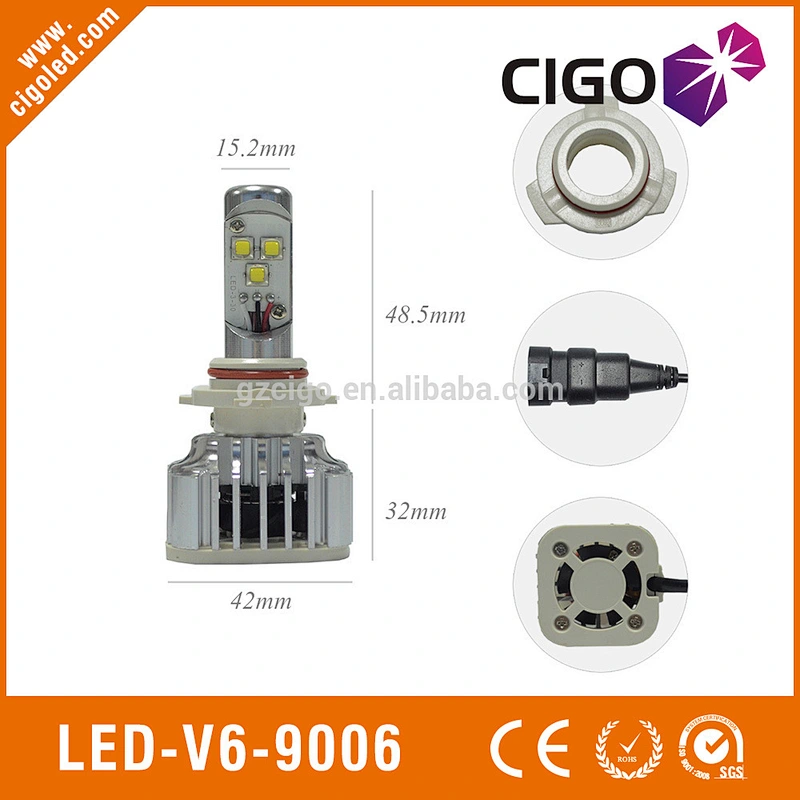 LED-V6-9006 bright led headlamp 12-24V led high beam headlights 30W 9006 led headlight bulbs