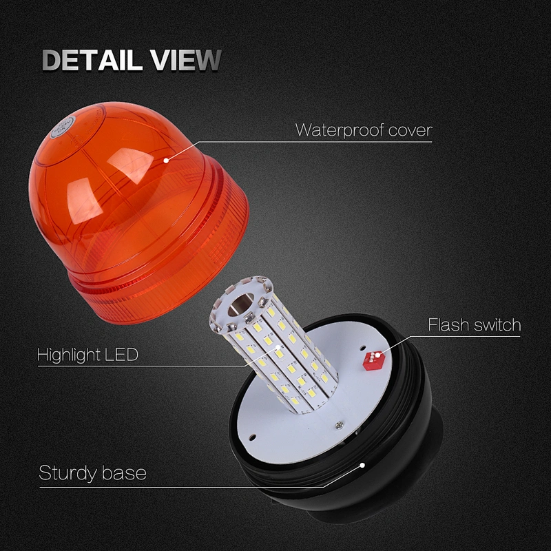 LED-03W-1 Amber  LED 60-5730 LEDs Road Rescue Warning Light With magnet For Engineering vehicle