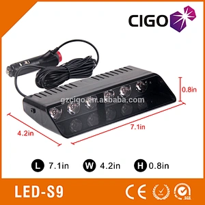 LED-S9 emergency strobe lights 12V led grill lights for cars 6 pcs 1w or 3w led windshield flasher