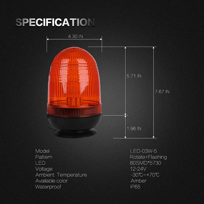 LED-03X-5  Amber LED 80-5730 LEDs warning light amber blue beacon for school bus