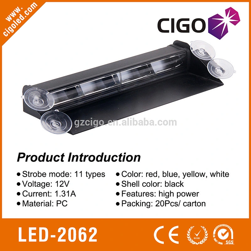LED-2062 clear lens red emergency lights 12W strobe light auto hight power flash modes led safety strobe