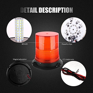 New Style LED-012 80SMD 5730 revolving warning led fishing signal light for school bus