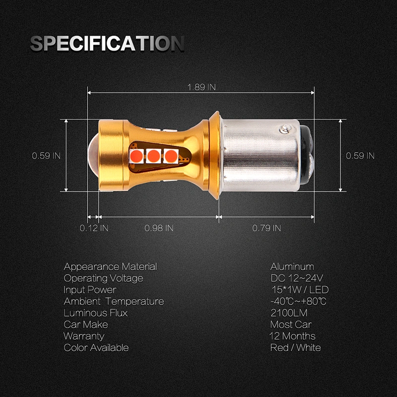 1157-15SMD-3030 12-24V car lights led stop tail lights