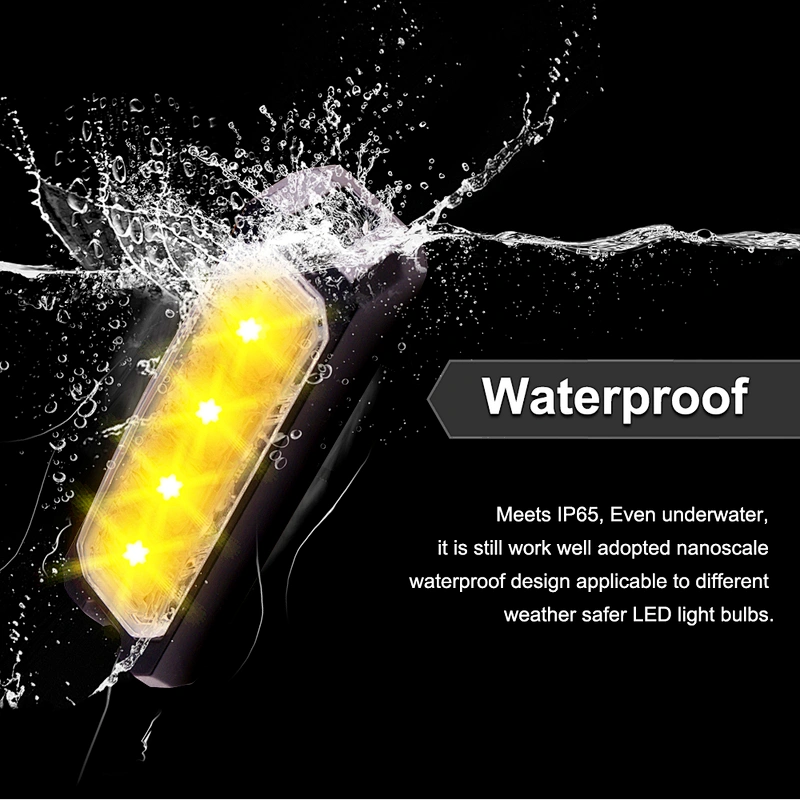 12-24V IP68 Synchronize  4pcs 3W side  led strobe warning lights for ambulance
