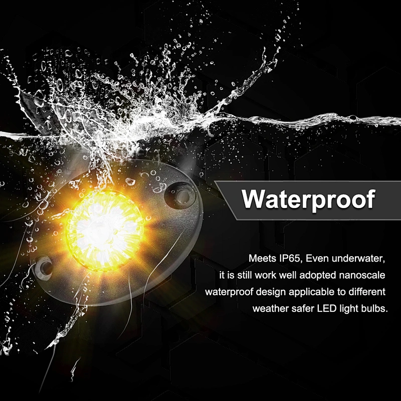 DC12V 24V White Amber Color LED lighthead Auto Hideaway Warning Light