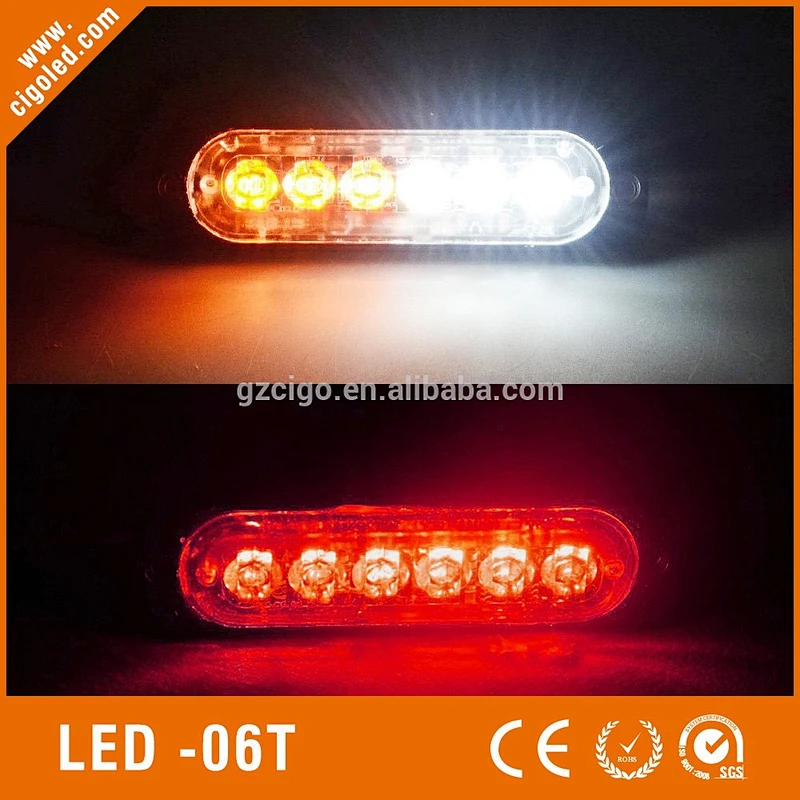 Ultal thin design 6*3w truck led Strobe Light waterproof strobe light LED warning Security led lights 24v for truck