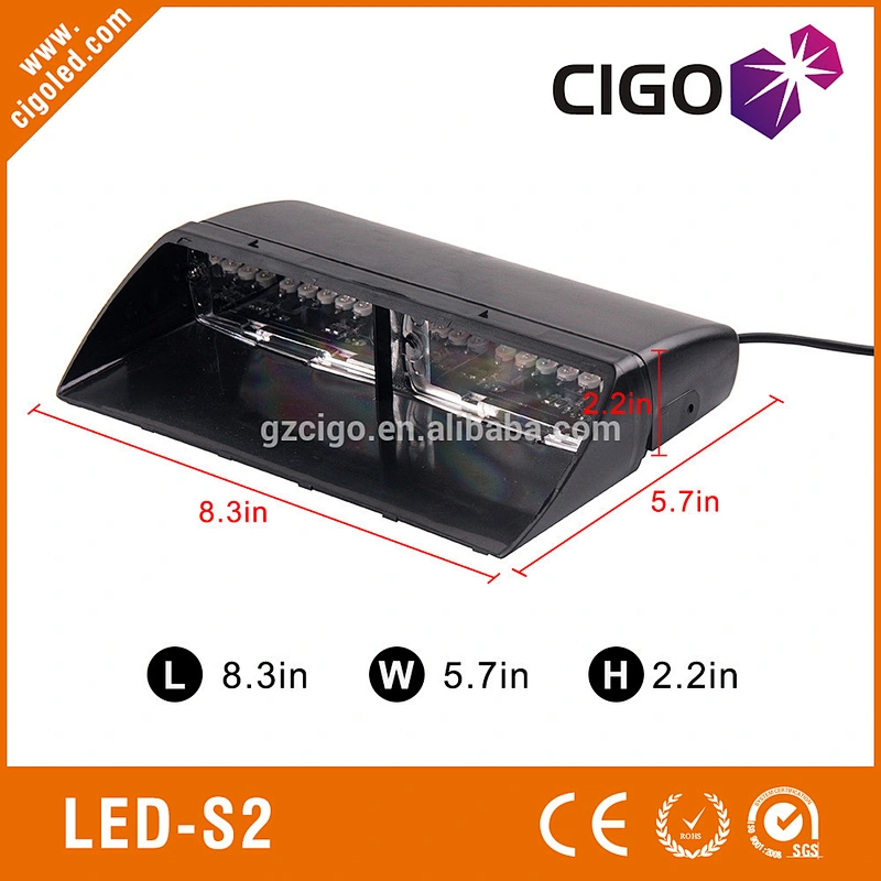 LED-S2 windshield type safety warning lights 12V 16W led police lights for cars visor cheap emergency vehicle lights