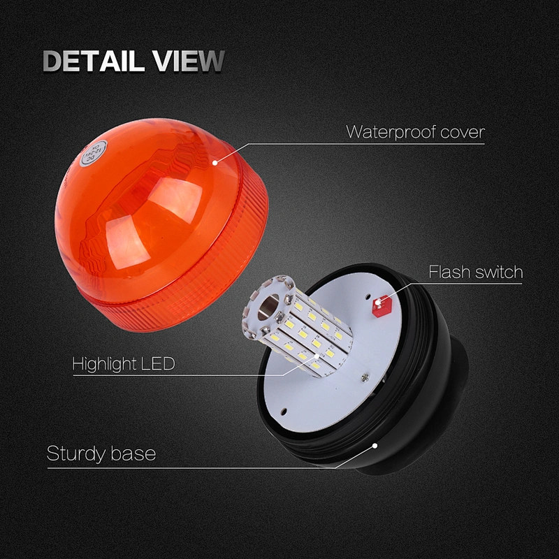 LED-03W-3 Amber  LED 40-5730 LED beacon warning light  With magnet For Engineering vehicle