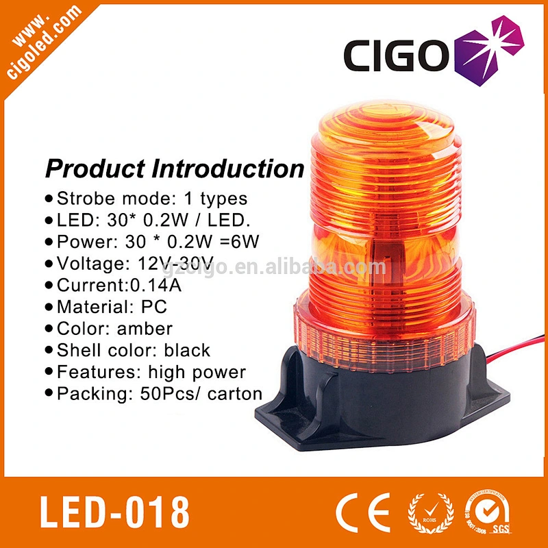LED-018 yellow Beacon LED 12-30W 6W led strobe light amber 1 strobe pattern led Strobe light for school bus