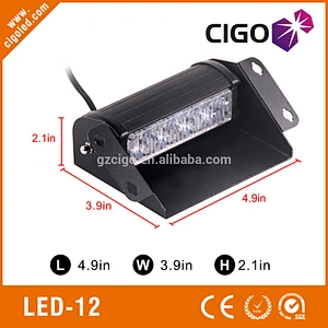 LED-12 blue led strobe lights mini visor light amber on vehicles 4W or 12W led flashing lights emergency