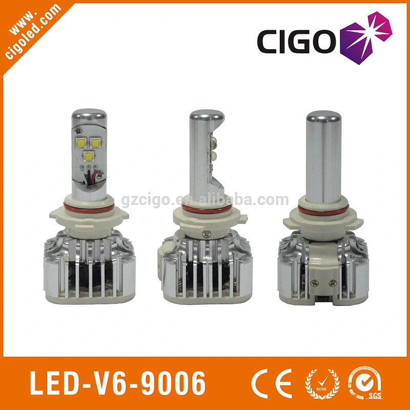 LED-V6-9006 bright led headlamp 12-24V led high beam headlights 30W 9006 led headlight bulbs