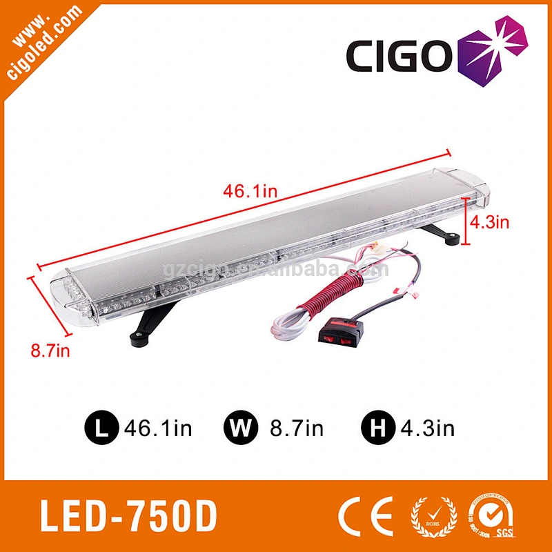 LED-750D Color Warning Light Bar 12-30V emergency led light bar 96W led used emergency light bars for aftersale market