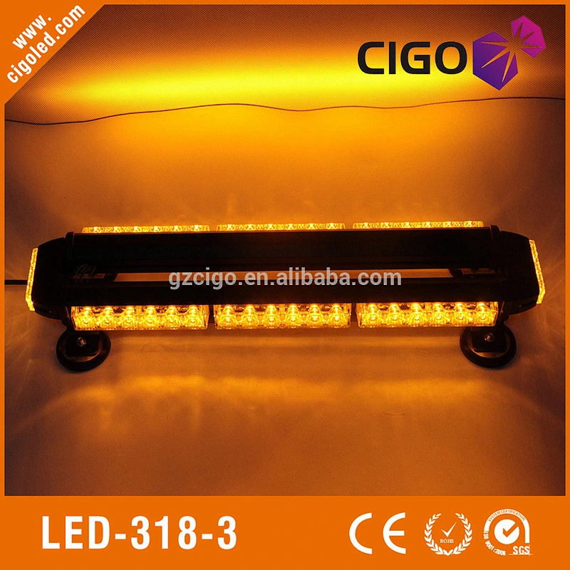 LED-318-3 red led emergency lights 12V magnetic mount light bar 42W led amber strobe light