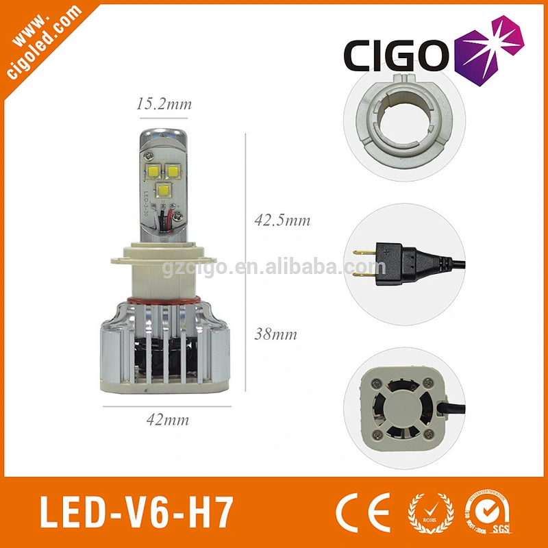 LED-V6-H7 led car headlamp bulbs 12-24V h7 led bulb headlight 30W led bulbs for cars headlights