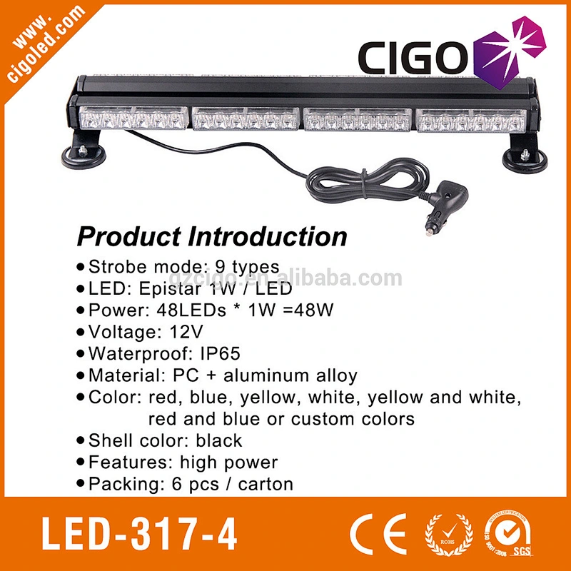 yellow strobe lights for vehicles 12V strobe lights for pickup trucks 48W led safety light bar
