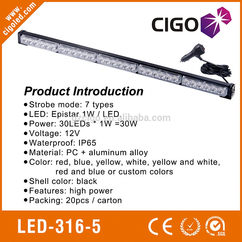 LED-316-5 emergency led lights for vehicles 12V led police strobe lights 30W flashing led lights for cars