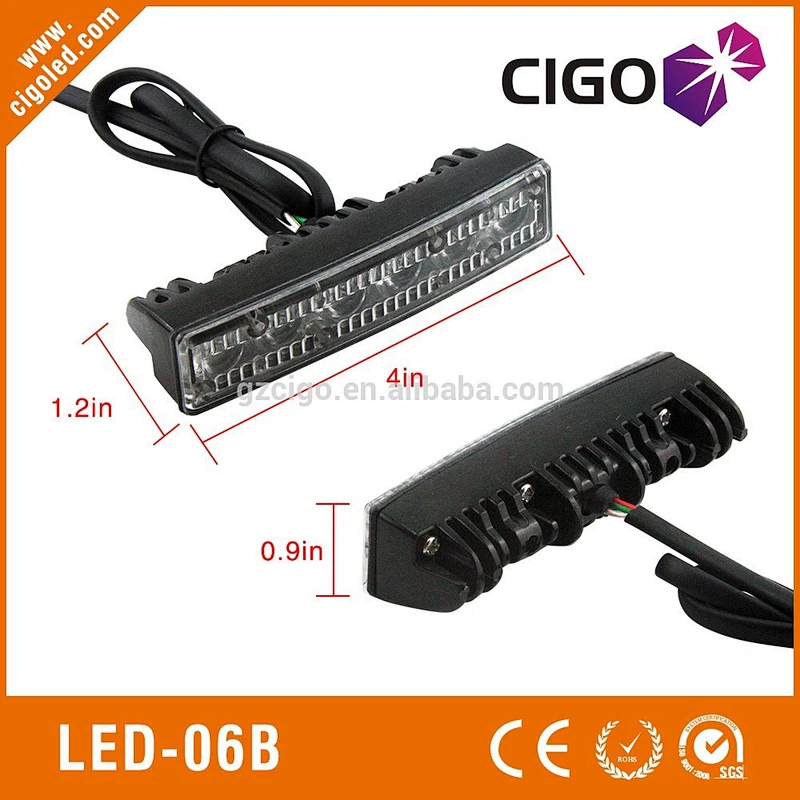 Super bright 6 LED 12V Grill Lights auto led strobe warning lightbar car front led emergency lighting for car