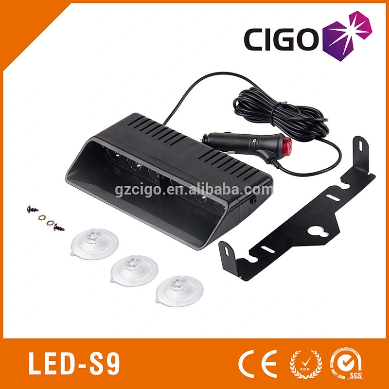 LED-S9 emergency strobe lights 12V led grill lights for cars 6 pcs 1w or 3w led windshield flasher