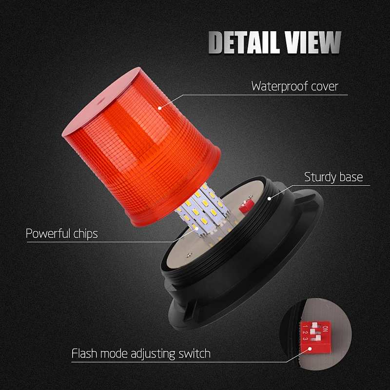 New Style LED-012 80SMD 5730 revolving warning led fishing signal light for school bus