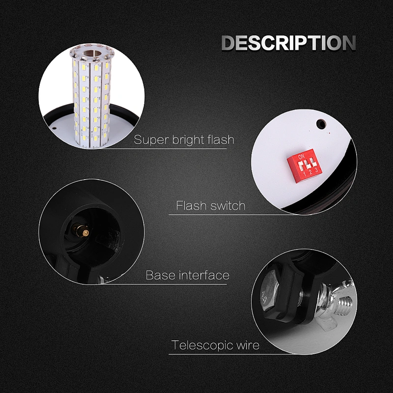 LED-03L-4  Amber LED 80-5730 led safety beacon lights  With Support  For Crane
