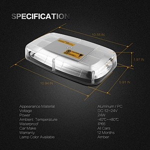 LED-235L-3 72SMD-5730 12-24V led mini strobe lightbar