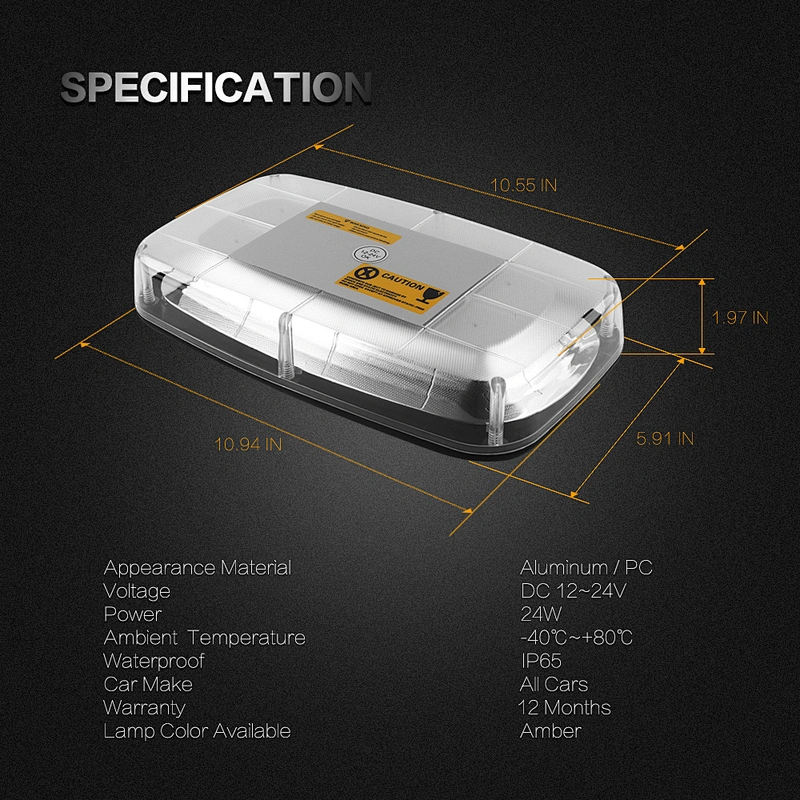 LED-235L-3 72SMD-5730 12-24V led mini strobe lightbar
