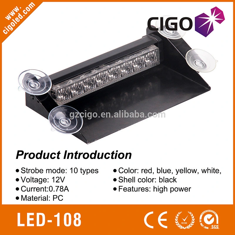 LED-108 blue emergency vehicle lights hight led power 8W or 24W led hazard lights for vehicles 10 modes police led