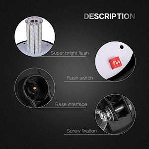 LED-03R-1 Amber LED 60-5730 LEDs Beacon Light Strobe  With Support  For Crane