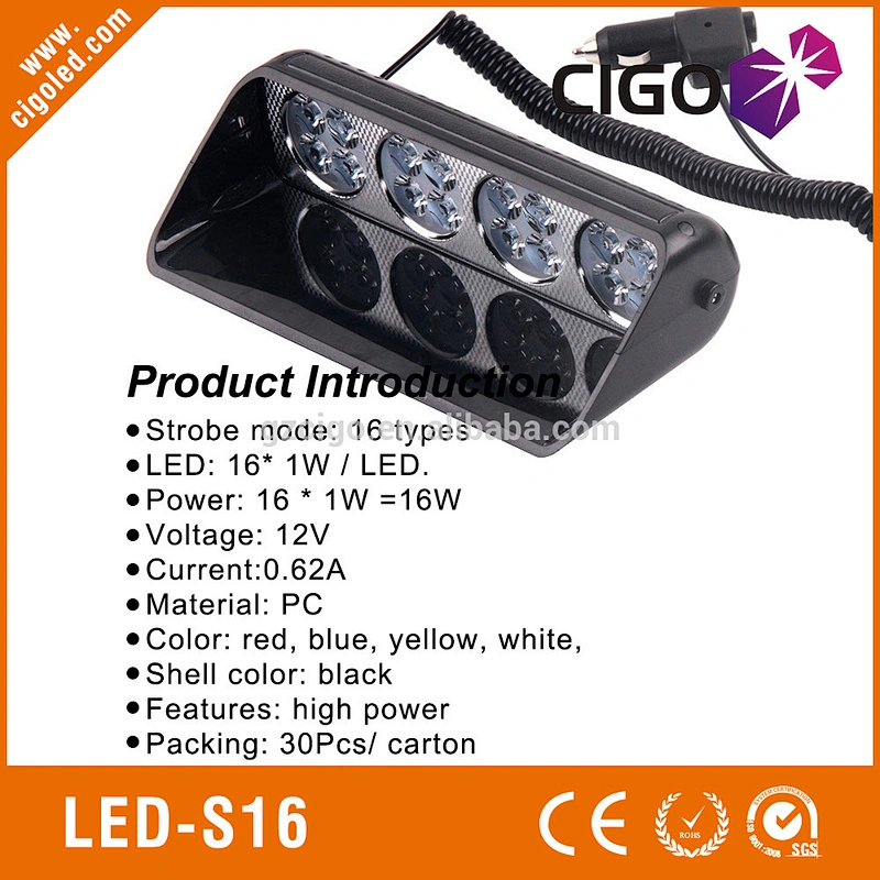 LED-S16 led dash warning lights 12V 16W replacement led flashlight bulbs with many colors and patterns led bright flashlight