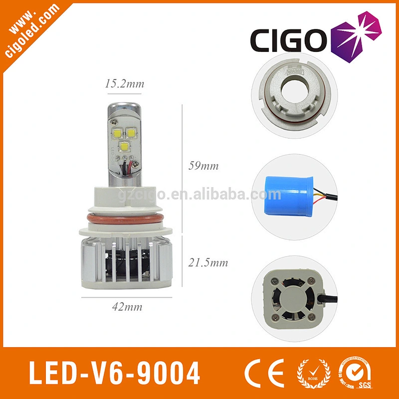 LED-V6-9004 led headlamp bulbs 6000K 12-24V led car headlight conversion 30W vehicle headlights