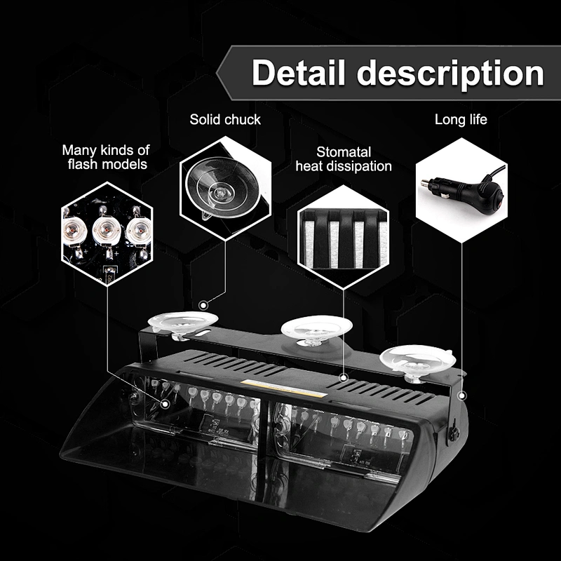 Best selling LED-S2 strobe led windshileld glass lights