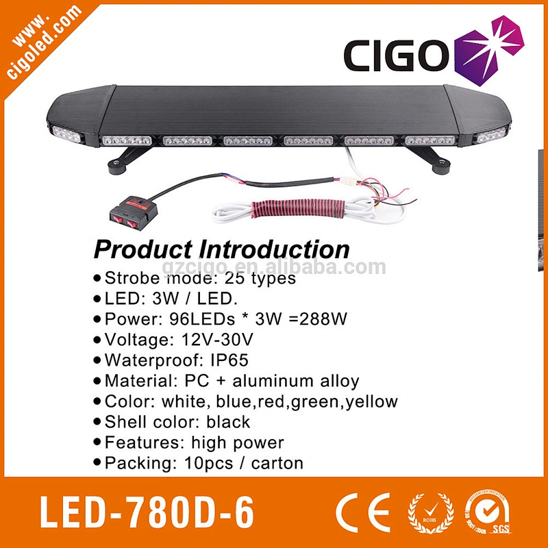LED-780D-6 work truck strobe lights 12-30V signal led emergency lights 288W emergency vehicle flashing lights
