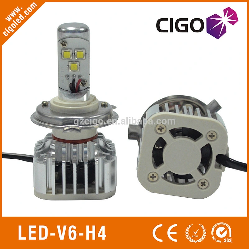 LED-V6-H4 auto headlights12V-24V led headlight bulbs high low beam 30W headlights with leds