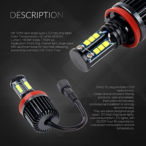 Two-side H8120W led angel eyes angel eye fog lights