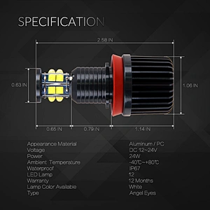 H8 120W  car angel eye 24W angel eyes lights