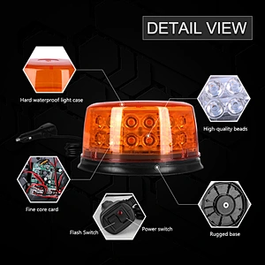 32W LED Warning Beacon Light Strobe magnetic mount LED-814A