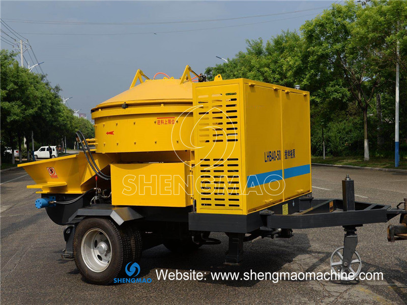 working video of our concrete pump with pan mixer