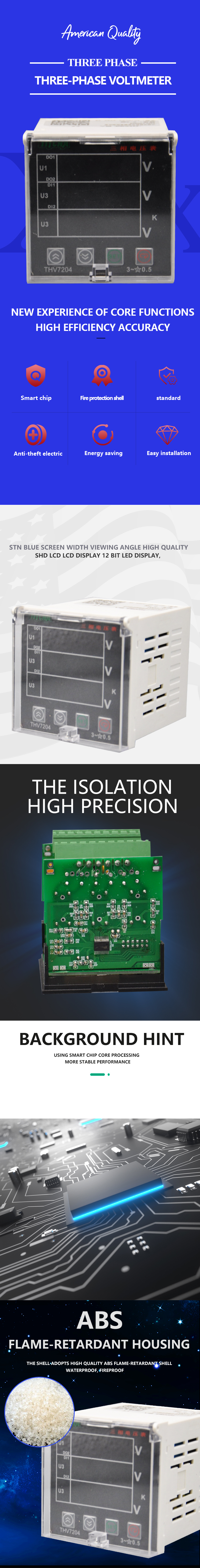 3 phase analog voltmeter