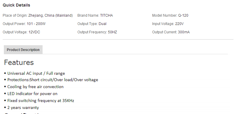 universal input Switching power supply